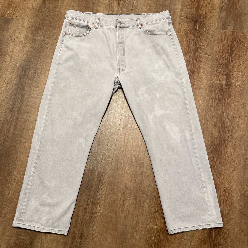Men's Levi's 501 Jeans 42x30 Gray Y2K Baggy Relaxed Fit Red Tab